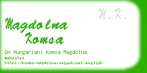 magdolna komsa business card